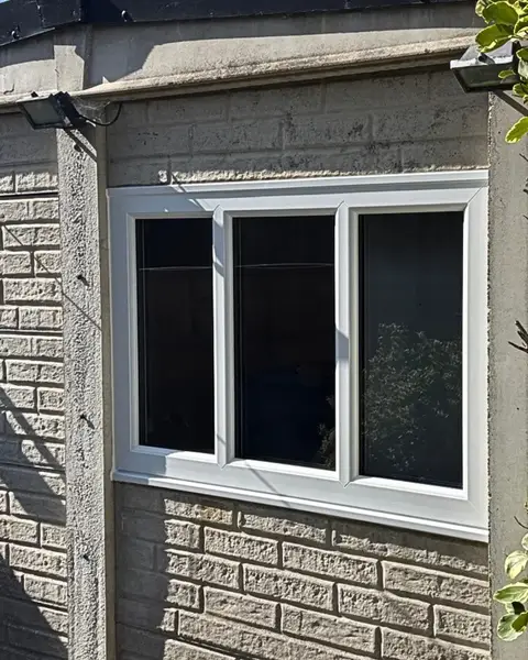 Before and after — Garage Window Installation in Portsmouth, by Restoration Glazing