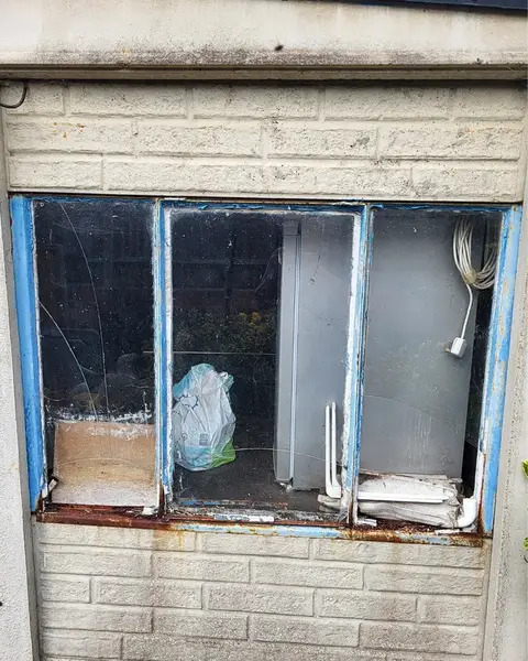 Before and after — Garage Window Installation in Portsmouth, by Restoration Glazing